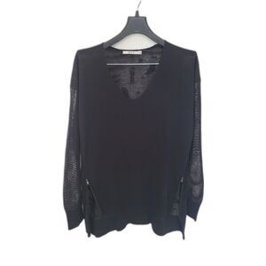 OST Sheer Back Black Animal Print Zipper Detail Shirt